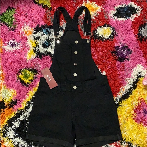 NWT Black Overalls Short Style - Picture 2 of 4